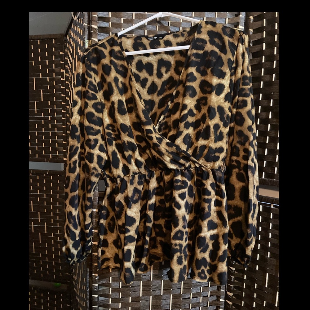 SHEIN animal print tunic top